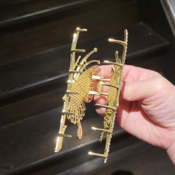Brand New Gold Rhinestone Butterfly Hair Clip - Picture 4 of 7